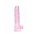 REALROCK - läbipaistev elutruu dildo - roosa (19cm) 