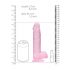 REALROCK - läbipaistev realistlik dildo - roosa (19cm)