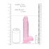 REALROCK - läbipaistev elutruu dildo - roosa (19cm) 