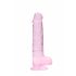 REALROCK - läbipaistev elutruu dildo - roosa (19cm) 