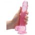 REALROCK - läbipaistev realistlik dildo - roosa (19cm)