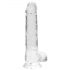 REALROCK - läbipaistev naturaalne dildo - veekindel (19cm)