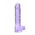 REALROCK - läbipaistev elutru dildo - lilla (22cm)