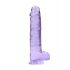 REALROCK – läbipaistev elutruu dildo – lilla (22cm) 