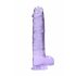 REALROCK - läbipaistev elutru dildo - lilla (22cm)