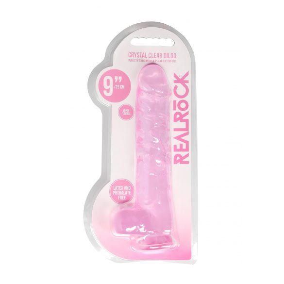 REALROCK - läbipaistev elutruu dildo - roosa (22cm)