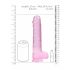 REALROCK - läbipaistev elutruu dildo - roosa (22cm)