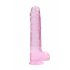 REALROCK - läbipaistev elutruu dildo - roosa (22cm)