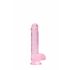 REALROCK - läbipaistev elutru dildo - roosa (15cm)