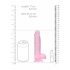 REALROCK - läbipaistev elutruu dildo – roosa (15 cm) 