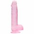 REALROCK - läbipaistev elutruu dildo – roosa (15 cm) 