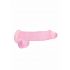 REALROCK - läbipaistev elutruu dildo – roosa (15 cm) 