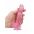 REALROCK - läbipaistev elutruu dildo – roosa (15 cm) 