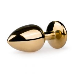   Easytoys Metallik Terassõrmus nr. 1 - kuldvärvi kivi anaalne dildokoonus - kuld (2,5 cm)