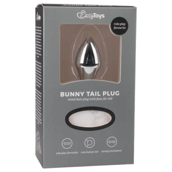 Easytoys Bunny NO1 - metallist anaaldildo jänkusabas (hõbedane-valge) 