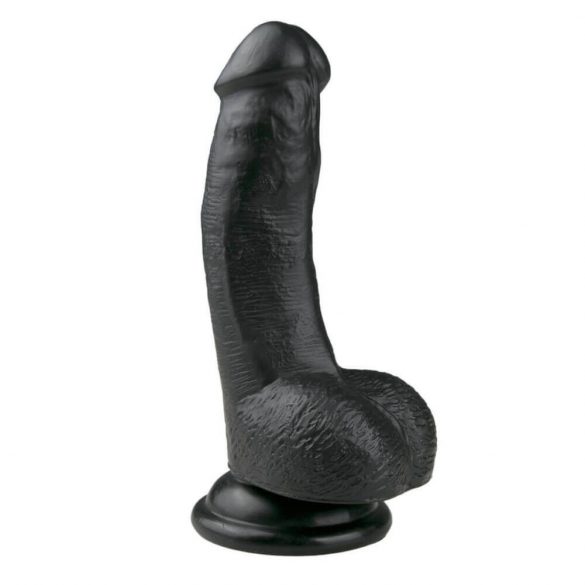 Easytoys - iminapaga munanditega dildo (15 cm) - must 