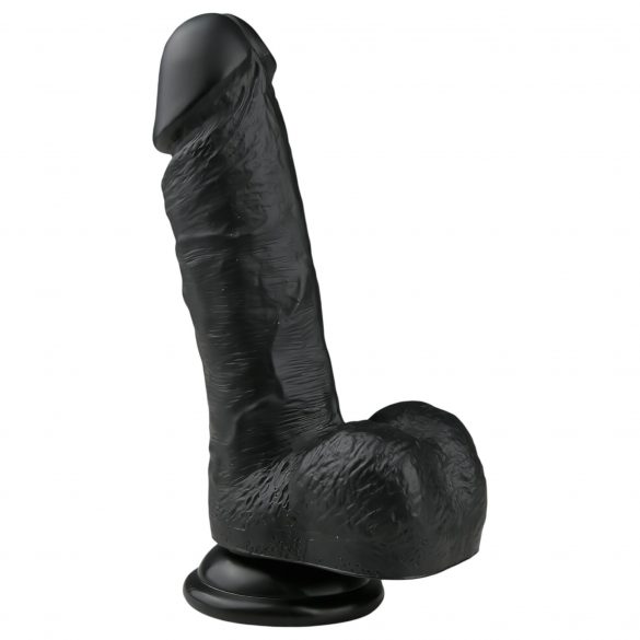 Easytoys - iminapaga, munanditega dildo (17,5cm) - must 