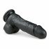 Easytoys - iminapaga, munanditega dildo (17,5cm) - must 