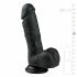 Easytoys - iminapaga, munanditega dildo (17,5cm) - must 