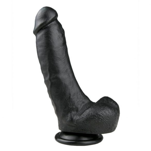 Easytoys - iminapaga, munanditega dildo (20cm) - must 