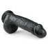 Easytoys - iminapaga, munanditega dildo (22,5cm) - must 