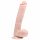 Easytoys - kinnitus alusega, munanditega suur dildo (26,5cm) - naturaalne