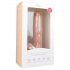 Easytoys - kinnitus alusega, munanditega suur dildo (26,5cm) - naturaalne