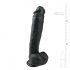 Easytoys - iminapaga, munanditega suur dildo (26,5cm) - must 