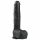 Easytoys - iminapinnaga munanditega suur dildo (29,5cm) - must