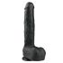 Easytoys - iminapata, munanditega suur dildo (29,5 cm) - must 