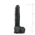 Easytoys - iminapinnaga munanditega suur dildo (29,5cm) - must