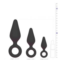   Easytoys - anaalne mänguasjad käepidemega komplekt - 3tk (must)