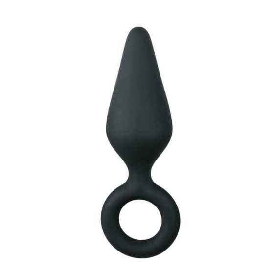Easytoys Pointy Plug - haaramisõrmusega anaal-dildo - keskmine (must)