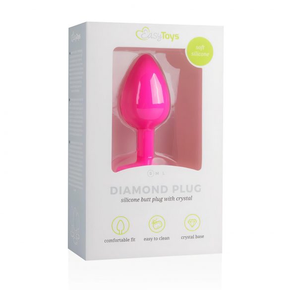 Easytoys teemaniga analplug (roosa-valge)