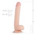 Tõeliselt Elus Elvin - munanditega dildo 28 cm (naturaalne)