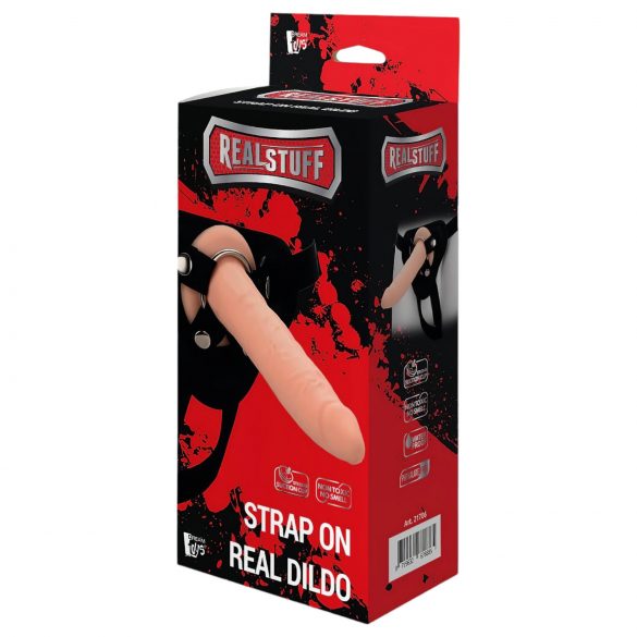 RealStuff Strap-On - kitsas, rihmaga kinnitatav dildo (naturaalne)