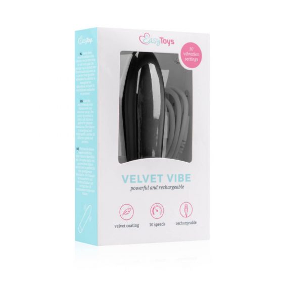 Easytoys Velvet Vibe – akuga pulk-vibraator (must)