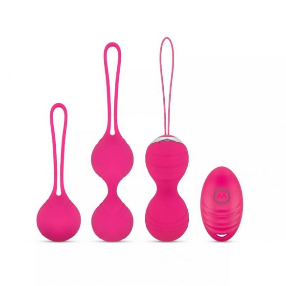 Easytoys LoveBalls - vibreerivad geishapallide komplekt - 3-osaline (roosa) 