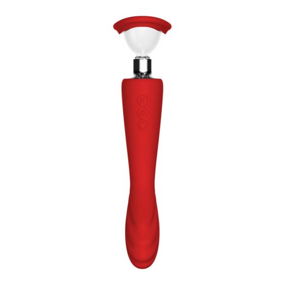 Red Revolution Georgia - akuga G-punkti vibraator ja vaginaimija (punane)
