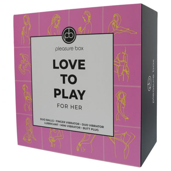 Pleasure Box Love to Play - vibraatorikomplekt - 6-osaline (roosa-lilla)