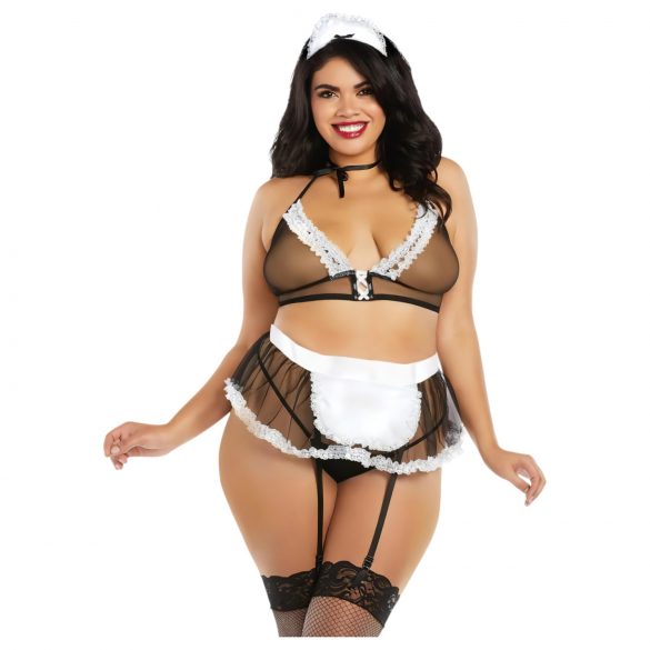 Dreamgirls Maid Plus Size Sheer Mesh - teenijanna kostüüm (XL-XXL)