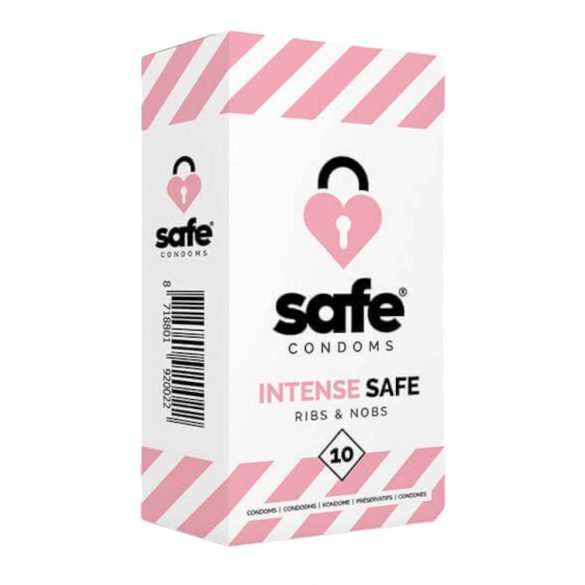 SAFE Intense Safe - soonilineeritud-täppidega kondoomid (10 tk)