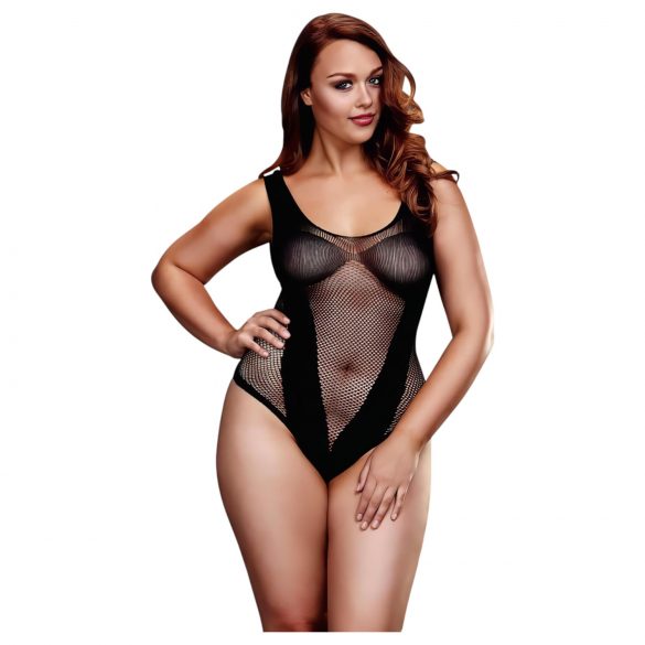 BACI Plus Size - peen, võrgust bodi - must (XL-XXL)