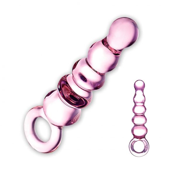 GLAS - klaasist anaalhelmeke dildo (roosa)