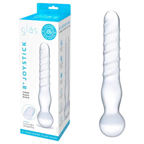 GLAS - kahepoolne klaasdildo (läbipaistev) 