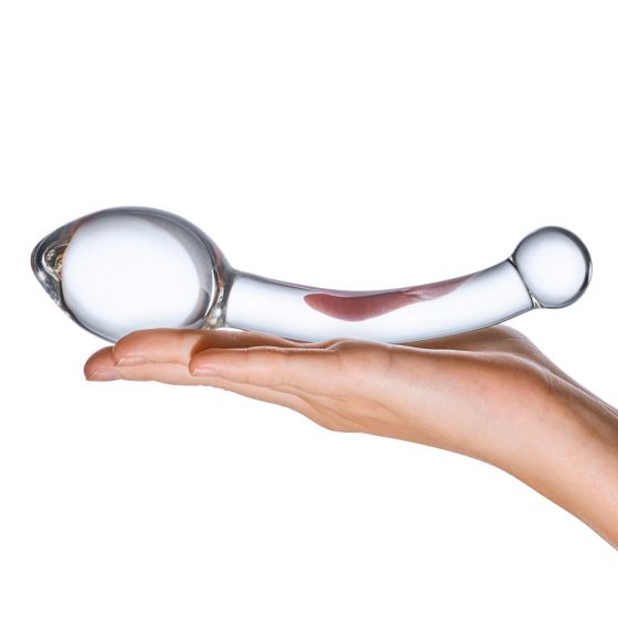GLAS - klaasist kahekordne anaal-dildo (läbipaistev)