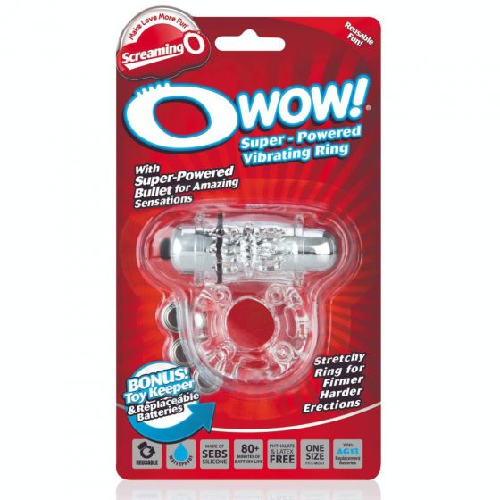 Screaming Owow - vibreeriv peeniserõngas (läbipaistev)