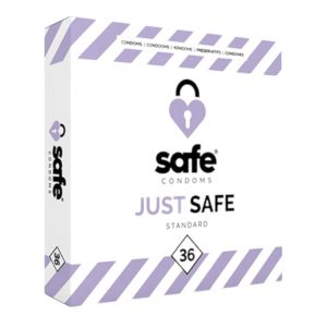 SAFE Just Safe - tavaline vanillimaitseline kondoom (36 tk)