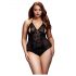 /BACI Plus Size - kaelarihmaga, läbipaistev body - must (XL-XXL)