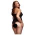 /BACI Plus Size - kaelarihmaga, läbipaistev body - must (XL-XXL)